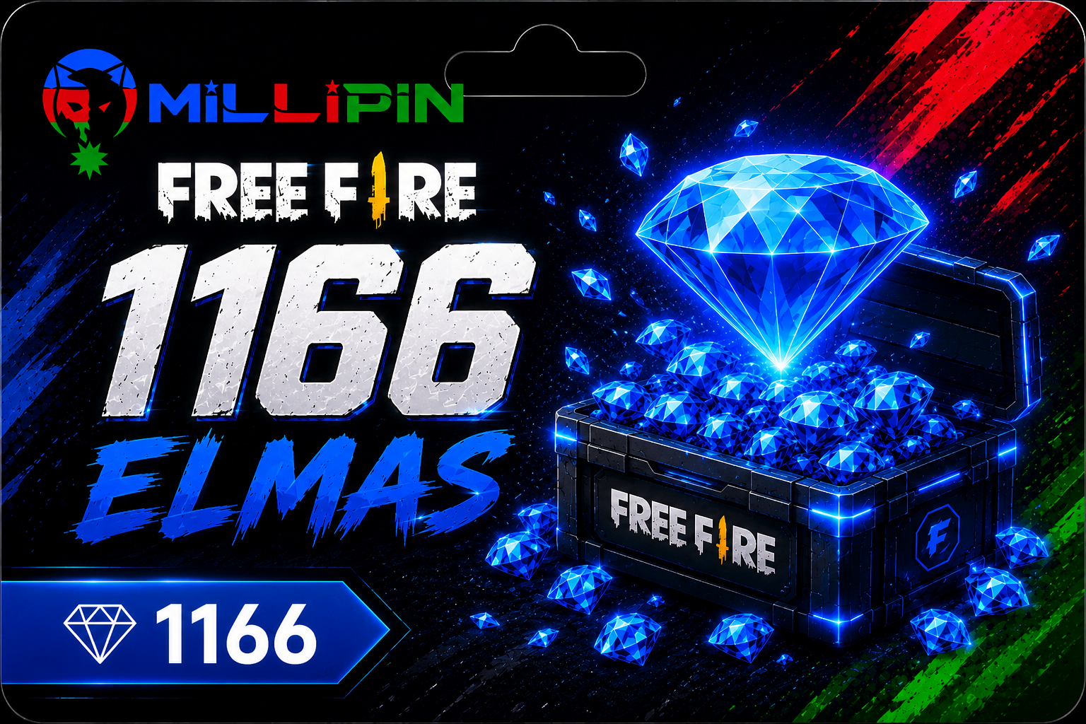 Free Fire 1166 Elmas